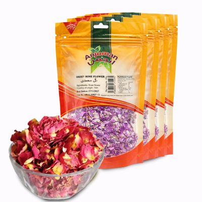 Anjoman Edible Dried Rose Petals | Premium Culinary Grade Pink Rose Flower for Tea Infusions, Baking, Cake Decoration & Cocktails | 25g Pack (Pack of 4)
