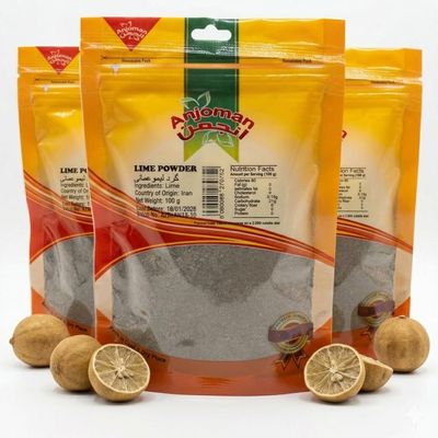 Anjoman Dried Black Lime Powder (Limoo Amani) 100g (Pack of 4) Ground Loomi Persian Spice, Tangy Sun-Dried Citrus Seasoning for Cooking & Marinades