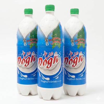 Anjoman Doogh Ayran 3 x 1.5L Salted Yoghurt Drink Refreshing Savoury Beverage Multipack Doogh, Ayran 3 Pack, Salted Yoghurt Soda