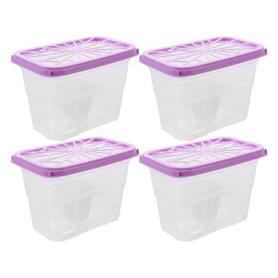 Garneck Reusable 4Pcs Moisture Absorber Plastic Boxes for Closet and Laundry Room Water Absorbing and Damp Prevention