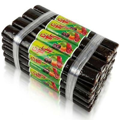 Anjoman Fruit Leather Rolls Mixed Fruit Lavashak Sour Snack Tangy Chewy Fruit Rolls Bulk Pack of 12