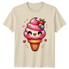 Cute Kawaii Ice Cream Cone with Sprinkles and Strawberry T-Shirt Kawaii Food Dessert Sweet Lover Birthday Gift for Him and Her M view 1