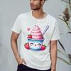 Sweet Strawberry Ice Cream Love T-Shirt Strawberry Frozen Yogurt Kawaii Dessert Food Birthday Gift for Him and Her L view 2