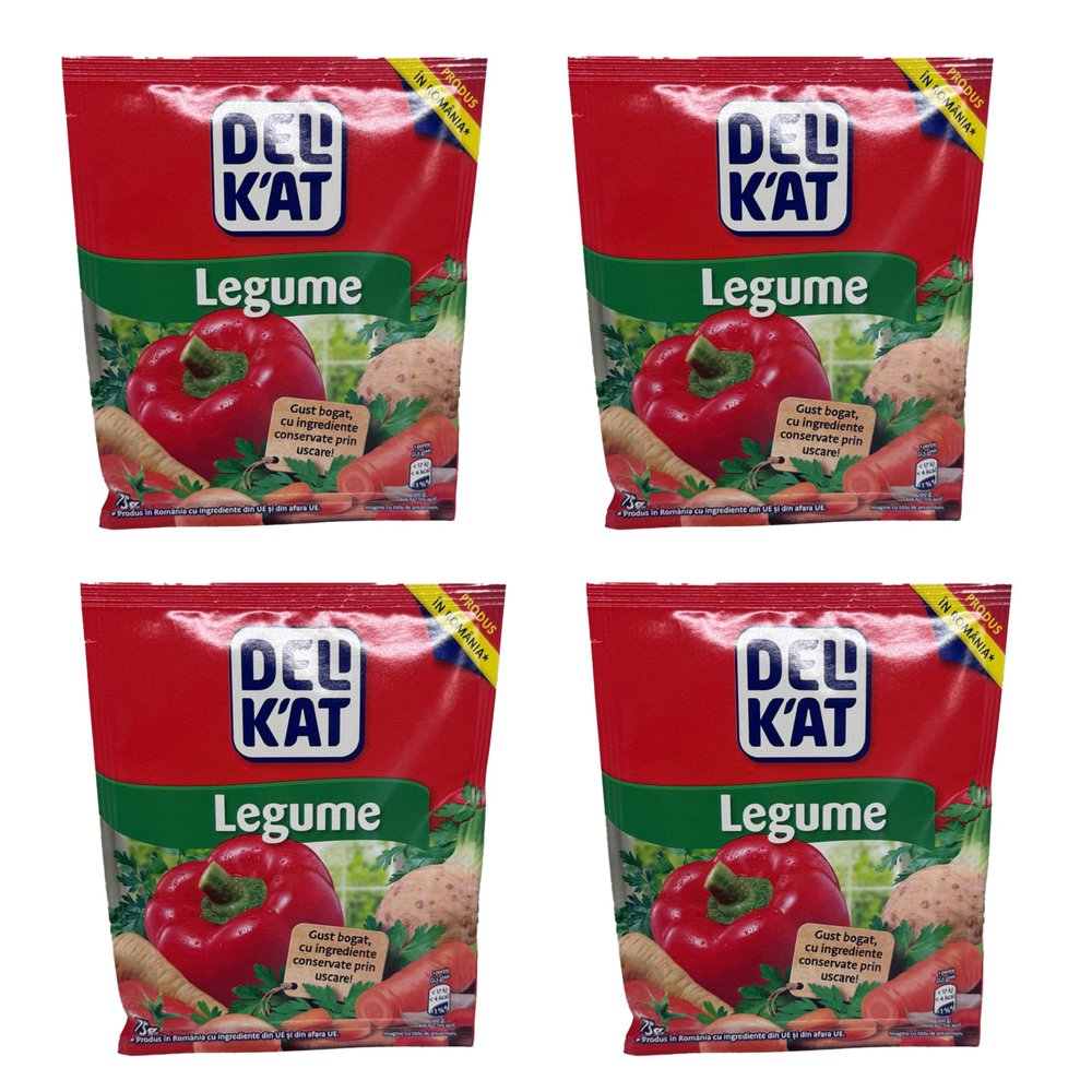 Delikat Vegetable Legume Seasoning 75g Mixed Vegetable Spice for Everyday Cooking Product of Moldova Pack of 4