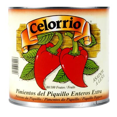 Whole Piquillo Peppers Extra Celorrio 3kg Catering Tin (80100 Pieces) | Premium Spanish Sweet Red Peppers