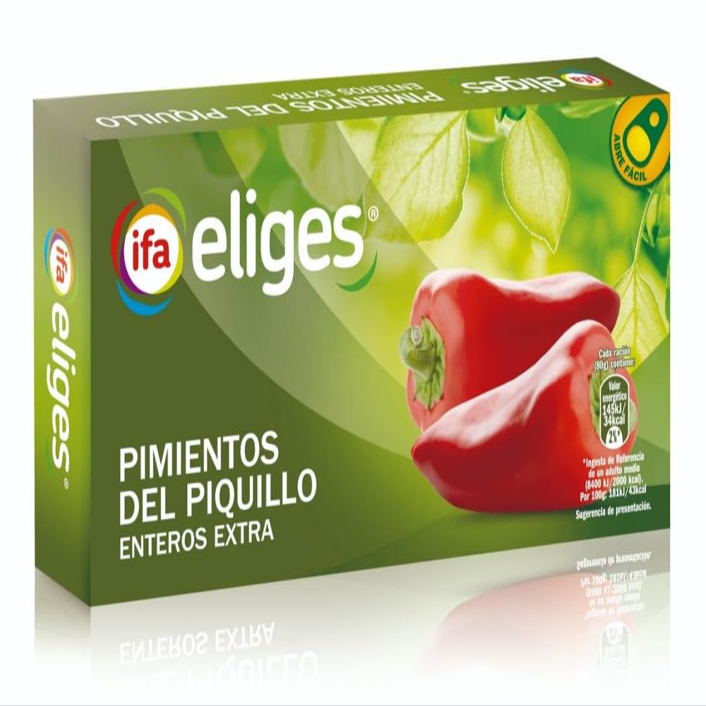 Vegetal Whole Piquillo Peppers Extra 150g (Drained Weight) IFA Eliges Pack of 4 Tins