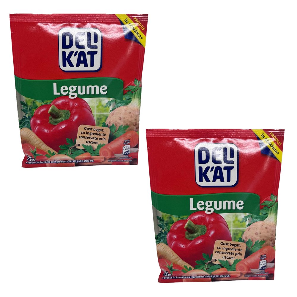 Delikat Vegetable Legume Seasoning 75g Mixed Vegetable Spice for Everyday Cooking Product of Moldova Pack of 2