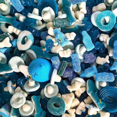 Blue Colour Jelly Mixed Sweets Assorted Flavours Soft Chewy Candy Selection, Fruity Flavoured Jelly Candies for Snacking, Sharing, and Party (350g)