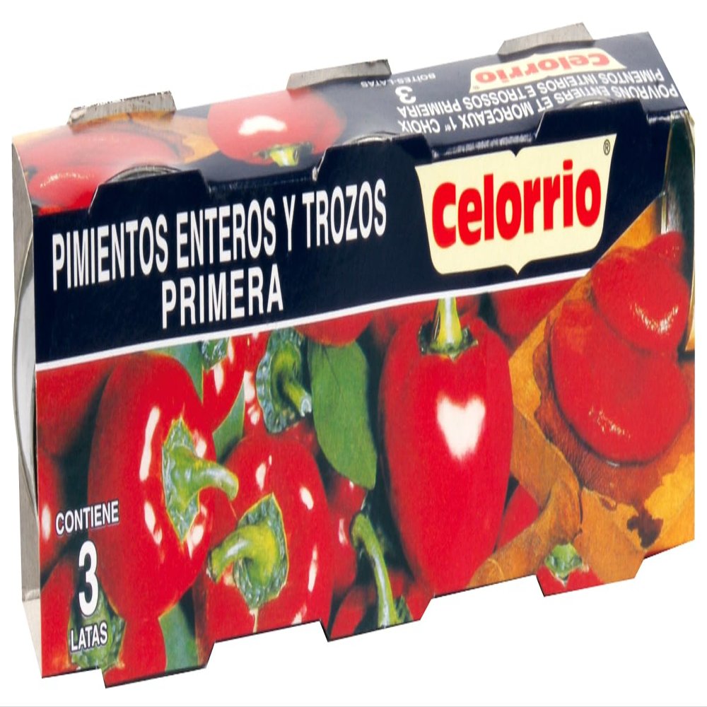 Whole Piquillo Peppers vegetal 3 x 125g CELORRIO Pack of 3