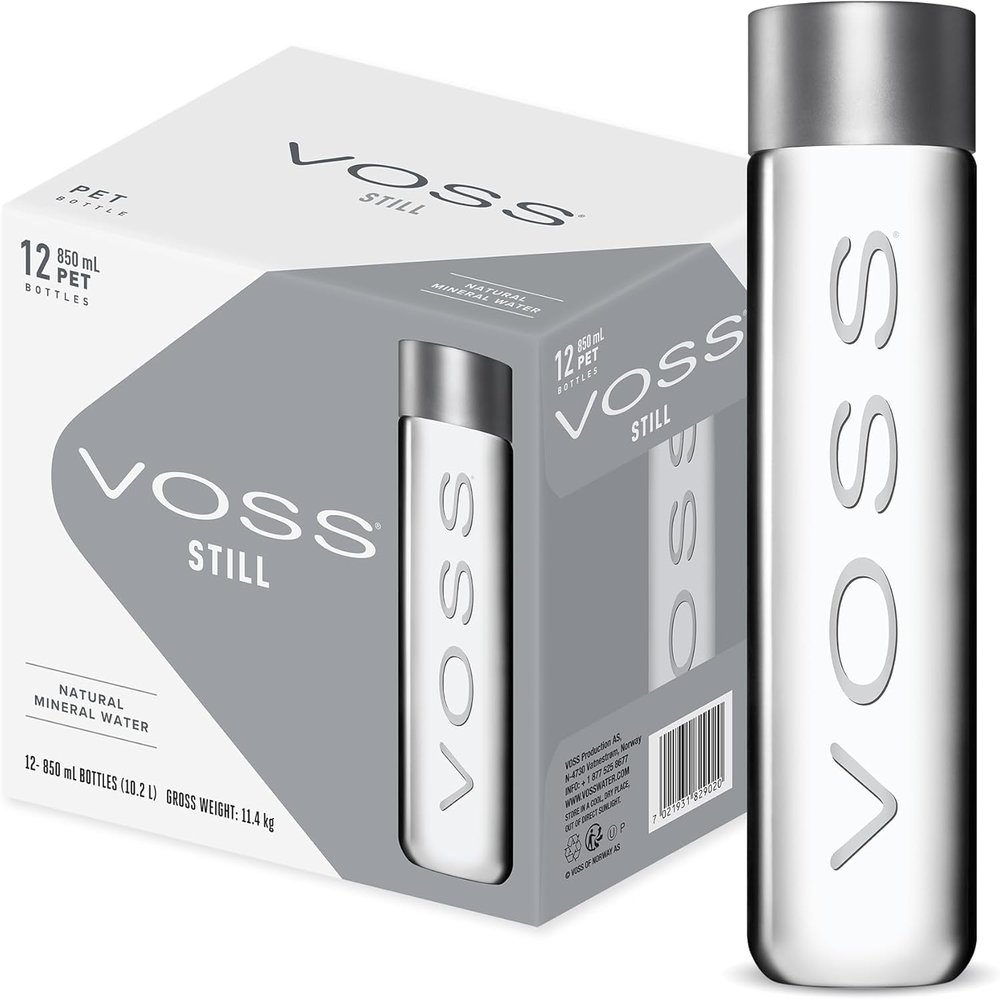 VOSS Still Water, Pack of 24 x 500ml PET Bottles, Natural Mineral Water