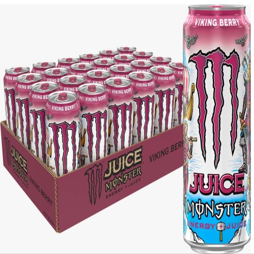 Monster Energy Viking Berry 500ml Energy Drink, Pack of 24 x 500 ml Cans - By Kandy Collection