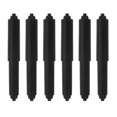 Healvian 6pcs Retractable Plastic Toilet Paper Rollers Central Shaft for Hotel Tissue Holder, Black Rods Compatible with Paper Box Dispenser, Bathroom Toilet Roll Accessories