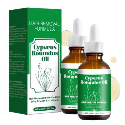 60ml Cyperus Rotundus Oil for Hair Removal - Reduces Unwanted Body Hair, Shrink Pores, Moisturizes & Soothes Skin | Gentle Formula for Face & Body, Suitable for All Skin Types (2 Pack)
