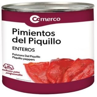 Whole Piquillo Peppers Extra 1900g Tin COMERCO Premium Spanish Vegetables