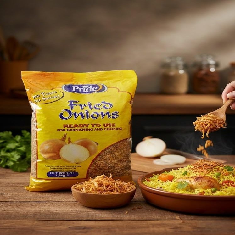 Fakhri PRIDE Fried Onions | Crispy Ready-to-Use Golden Onions for Biryani, Curries & Snacks