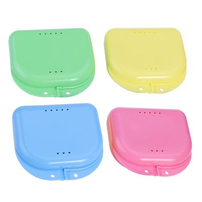 LRXIYODE 4pcs Braces Box Practical Dental Orthodontic Case Fake Guard Case Portable for Travel Storage Box for Teeth Retainers Random Color