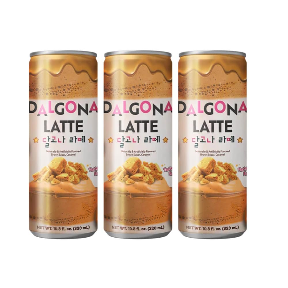 Dalgona Brown Sugar Flavoured Milk Latte 320ml x 3 Cans Ready to Drink Milk Coffee Beverage