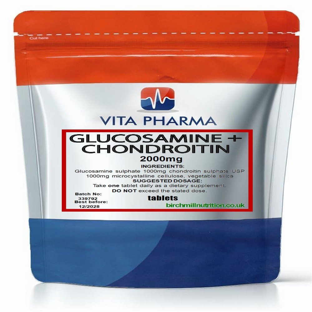 Glucosamine and Chondroitin | High Strength Supplement 30 Tablets | by VITAPHARMA