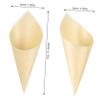 HOMSFOU Ice Cream Wood Cones 50Pcs 5.1 Inch Eco-Friendly Disposable Food Cones for Appetizer Buffet view 2