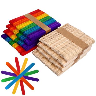 LOLIPPYY 400pcs Lollipop Sticks Wood Craft Sticks Boy Girl Hand DIY Materials for Home School for Crafts for Crafting Projects
