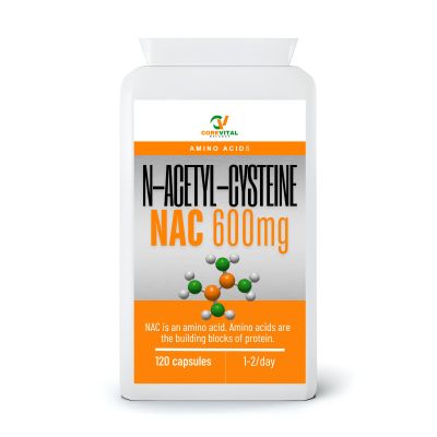 Core Vital N-Acetyl-Cysteine NAC 600mg, Amino Acid Supplement, 120 Capsules, Vegan