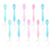 Amosfun 10pcs Mini Disposable Soft Bristle Travel Toothbrushes with Bead Cleaning Head, Portable Oral Care Kit for Camping and Outdoor Use, Compact Size for Easy Carry