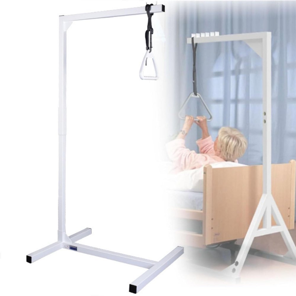 Standing Trapeze Bar for Elderly Transfer, Adjustable Height, 250LBS Capacity, Bed Lift Aid for Seniors