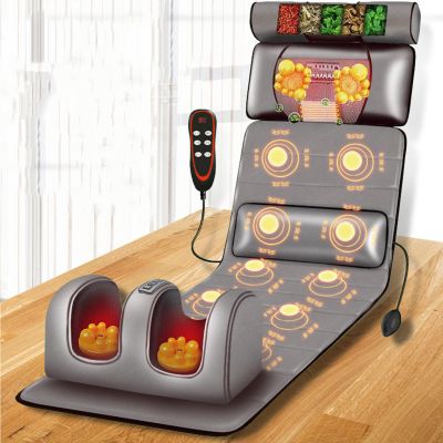 Full Body Massage Mat with Heat, 10 Vibrating Nodes, Adjustable Pillows, and Heating Pads for Neck and Back Muscle Relief