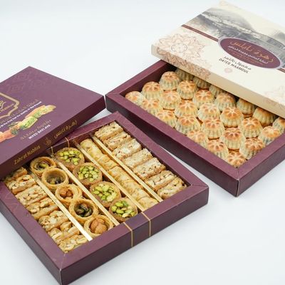 Zahret Nablus Premium Sweets Bundle Assorted Baklava 330g & Arabian Maamoul with Dates 420g
