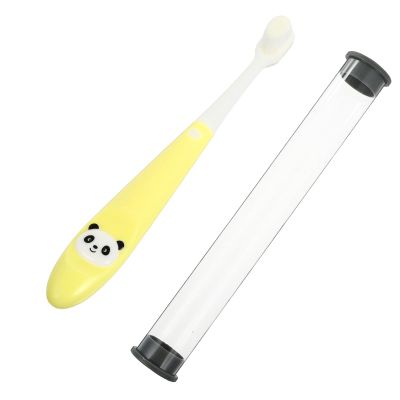 WESIEVYA Manual Toothbrush for Kids with Supple Soft Bristles and Comfortable Grip, Includes Yellow Bucket for Easy Cleaning, for Children Aged 2-12, Ensures Comprehensive Tooth Care