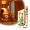 Classic Wooden Sauna Timer Wall Mounted Sand Clock for Steam Room and Spa 10 Decorative Hygrometer (Beige, 25.5x13.5x3cm) view 2