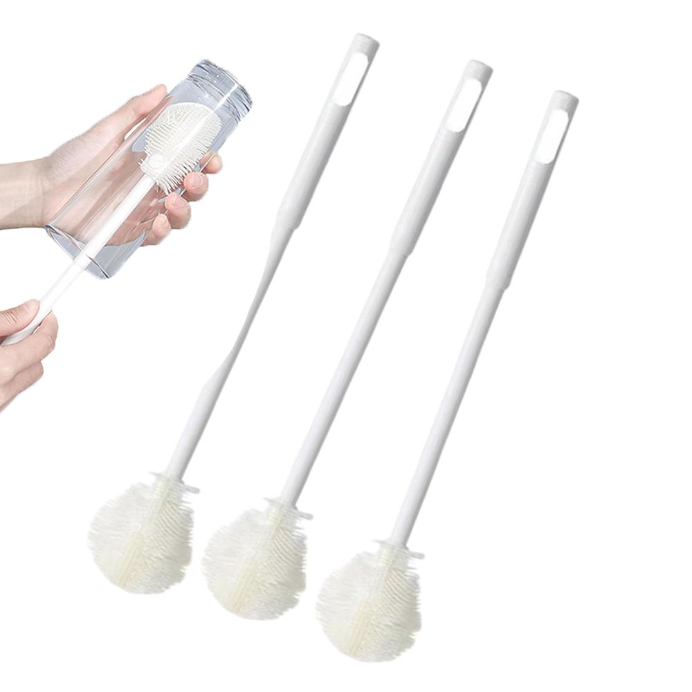 Flask - Triple Unit Carafe Cleaner Via Tall Grip, Domestic Tidying Instrument, Hygienic Lactation Washer Bundle, Lengthened Access Fiber Stick | Item Per Eating Milk E
