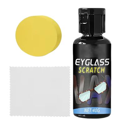 Glass Lens Scratch Repair Kit - 40g Polishes Paste and Cleaning Sponge, Portable Eyewear Scratch Remover | Multi-Purpose Lens Repair Cream for Glasses Phone Screen Car Window Mirror Camera