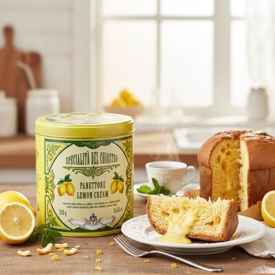 Fakhri Lemon Cream Panettone 1kg | Soft Festive Cake with Lemon Cream Filling