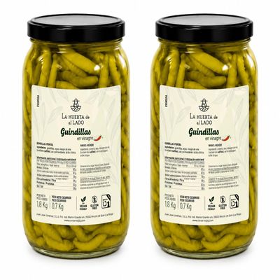 2 x 1.8 Kg Guindillas Long Hot Green Chillies
