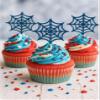 10 x spiderweb cupcake toppers view 1