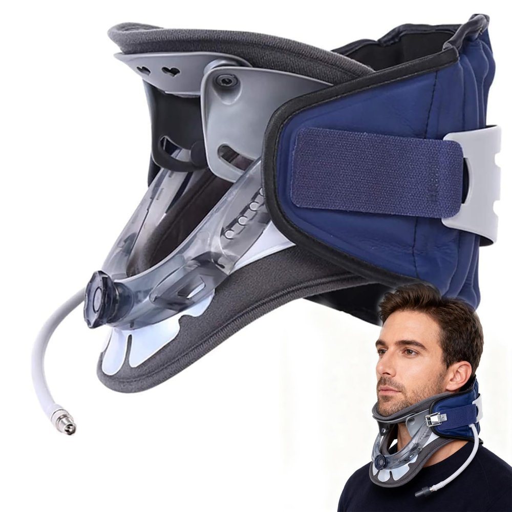 Cervical Traction Device, Adjustable Neck Brace for Post-Surgery Recovery, Orthopedic Support for Chin and Neck, Comfortable Breathable Stabilizer