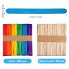 Hoement 400pcs Natural Wood Ice Cream Sticks 114x10x2mm Food Grade Craft Sticks DIY 4 Bundles Natural + 4 Bundles Colored for Baking and Crafts view 2