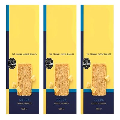 Gouda Cheese Crispies, Original Cheese Biscuits, 100g,Pack Of 3