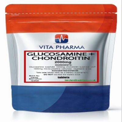 Glucosamine and Chondroitin | High Strength Supplement 60 Tablets | by VITAPHARMA