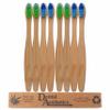 Children's Bamboo Toothbrush ~ Colour Blend Green & Blue ~ Eco-Friendly Biodegradable Plastic-Free Packaging (Set of 8) view 1