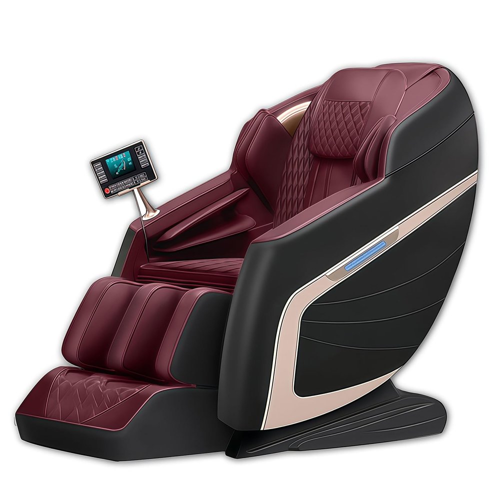 Massage Chair with Shiatsu Rollers and Extended Leg Rests for Full-Body Relaxation and Pain Relief