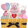 Gift Hampers for Mum - Teddy Bear, Heart Chocolates, Strawberry Candy, Rose Bath Soap, Photo Frame, Balloon, Keyring & Greeting Card - Birthday Gift for Mum, Wife, Grandma view 1