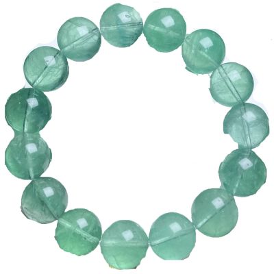 HHCTEBEC Forest Green Fluorite Healing Bracelet - Deep Emerald Crystal Beads for Grounding & Renewal, Natural Translucent Stone Jewelry with Earth Energy,11MM