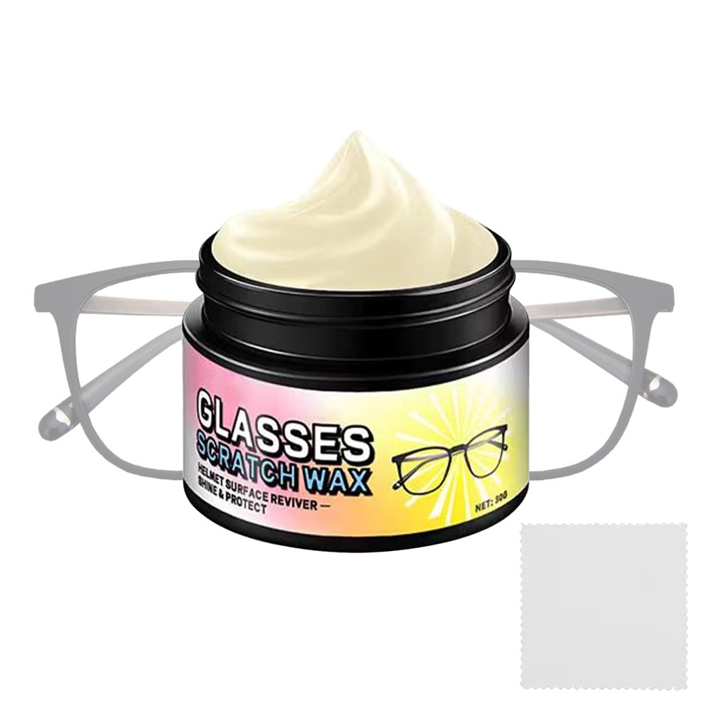 Eye Glass Scratch Remover Wax - Restores Clarity Paste, Eye Glass Scratch pPolish Wax Anti-Scratch Care Specifications | Multi-Functional Repair Cream for Commuting Dorm Home