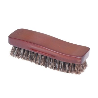 Shoe washing brush, Wood Horse Hair Leather Shoe Brush Brown