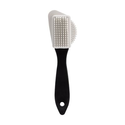 Shoe washing brush, 3 Side S Shape Plastic Shoe Brush For Leather Suede Boots Black And White 15.5x4.5x2.8cm