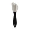 Shoe washing brush, 3 Side S Shape Plastic Shoe Brush For Leather Suede Boots Black And White 15.5x4.5x2.8cm view 1