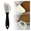 Shoe washing brush, 3 Side S Shape Plastic Shoe Brush For Leather Suede Boots Black And White 15.5x4.5x2.8cm view 3