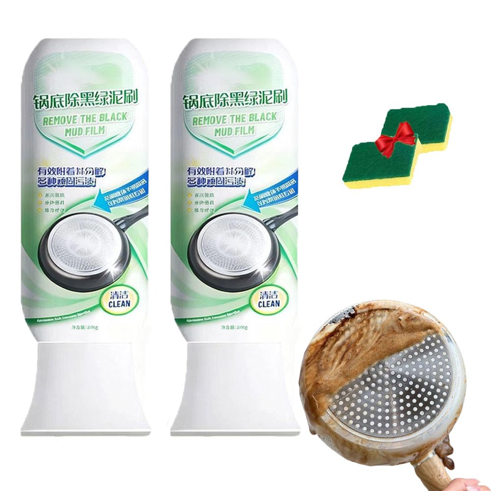 Burnt Residue Remover Mud Film - Dissolves Stubborn Grease, Remove The Black Mud Film, Non-Toxic & No Scrubbing Needed (2PCS)